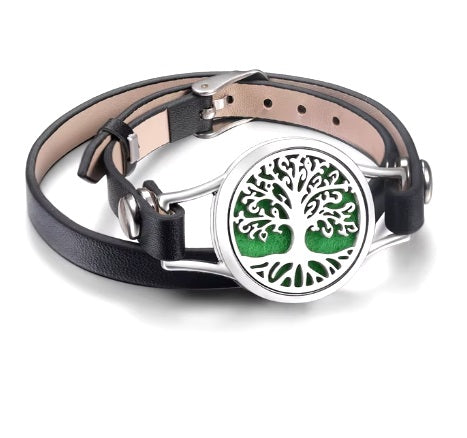 Bracelet Diffuseur en Cuir Arbre de Vie