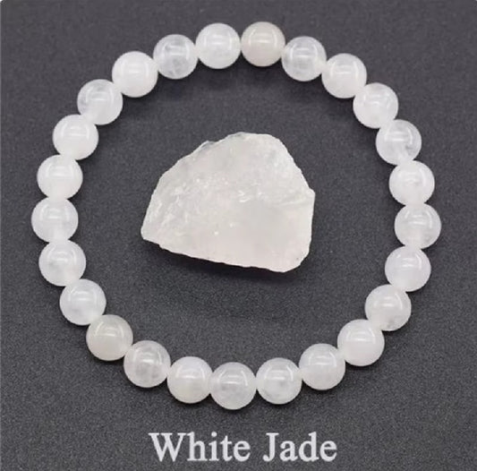 Bracelet Pierre de Jade Blanc